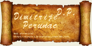 Dimitrije Perunac vizit kartica